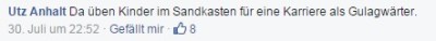 Schon einige Monate zuvor bezeichnete er den Bundestagsabgeordneten Diether Dehm in einer rhetorischen Frage als „Fürst Willy von und zu Stasi“ und andere Genossinnen und Genossen als „Speichellecker“. Screenshot Facebook